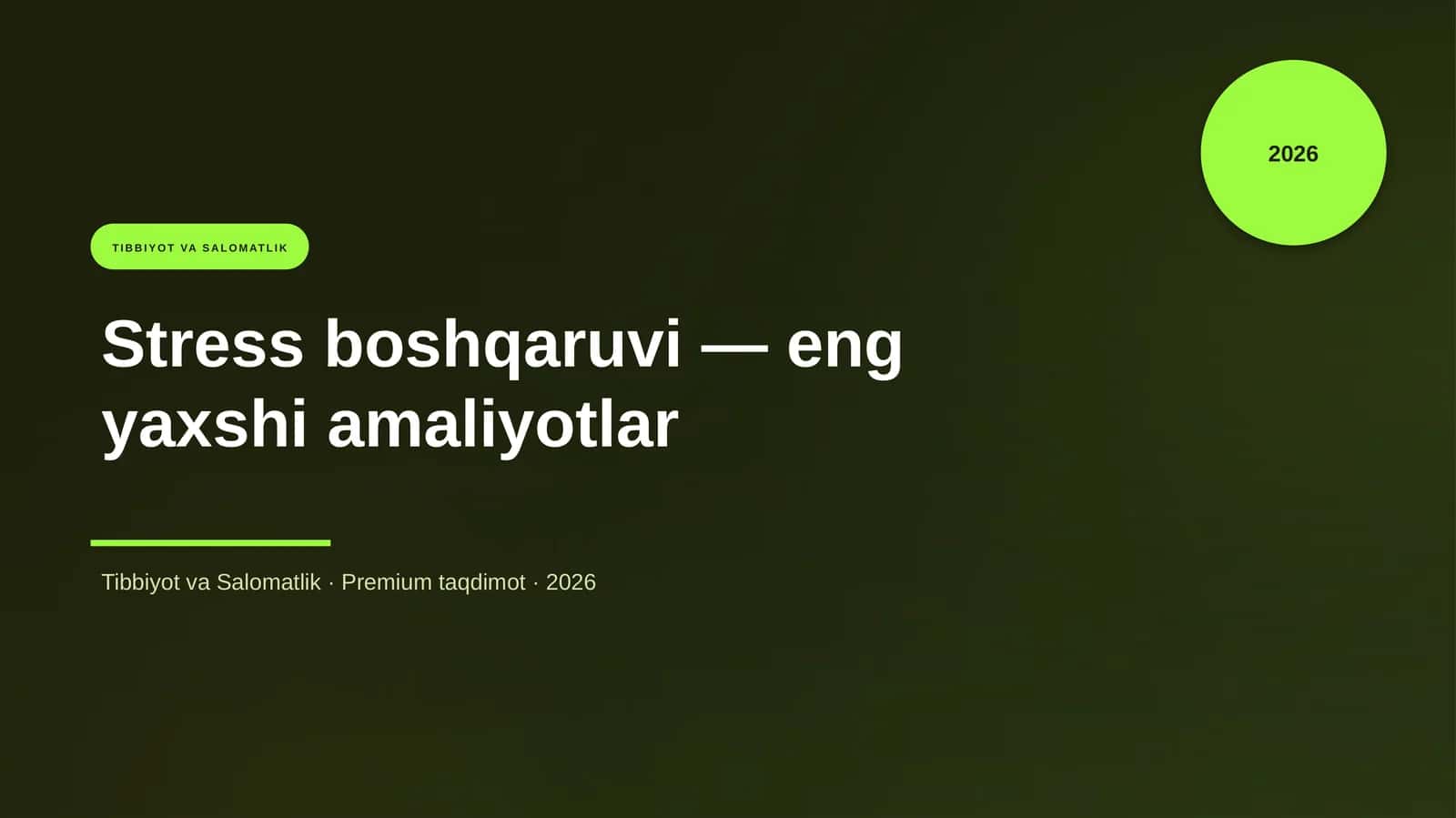 Stress boshqaruvi — eng yaxshi amaliyotlar 1