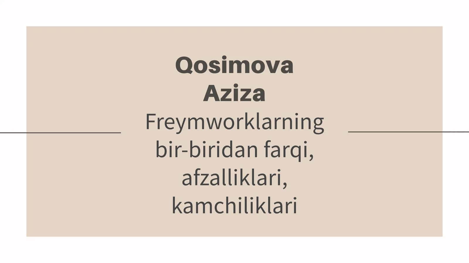Freymworklarning Bir-biridan Farqi 1