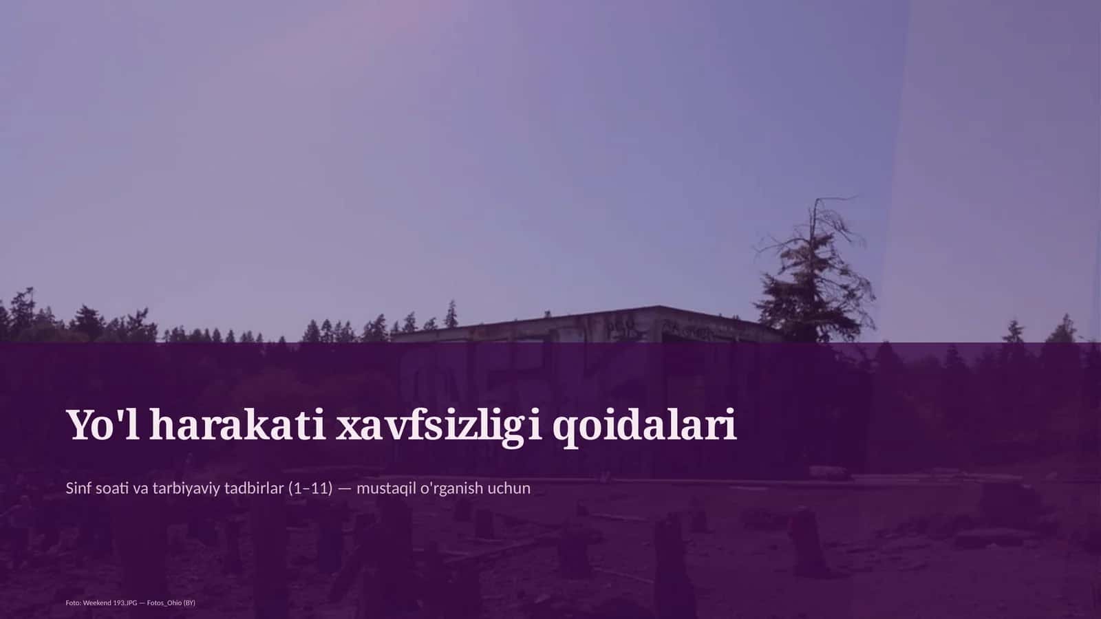 Yo'l harakati xavfsizligi qoidalari 1