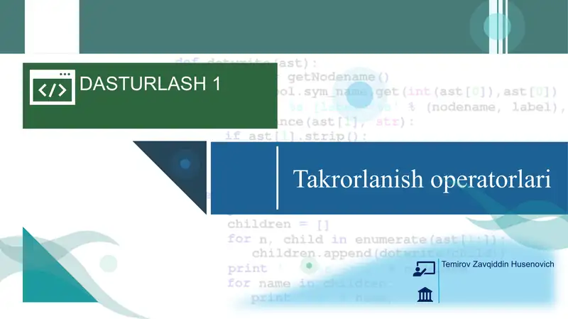 DASTURLASH 1 1