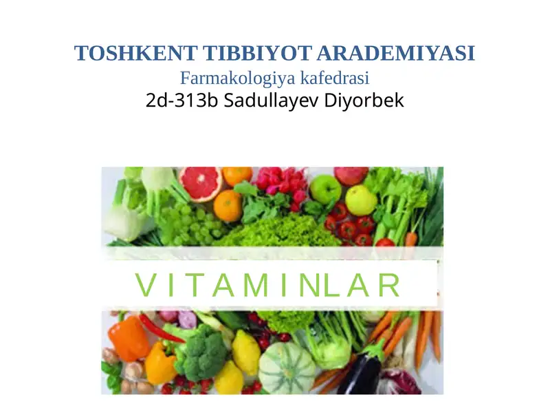 Vitaminlar 1