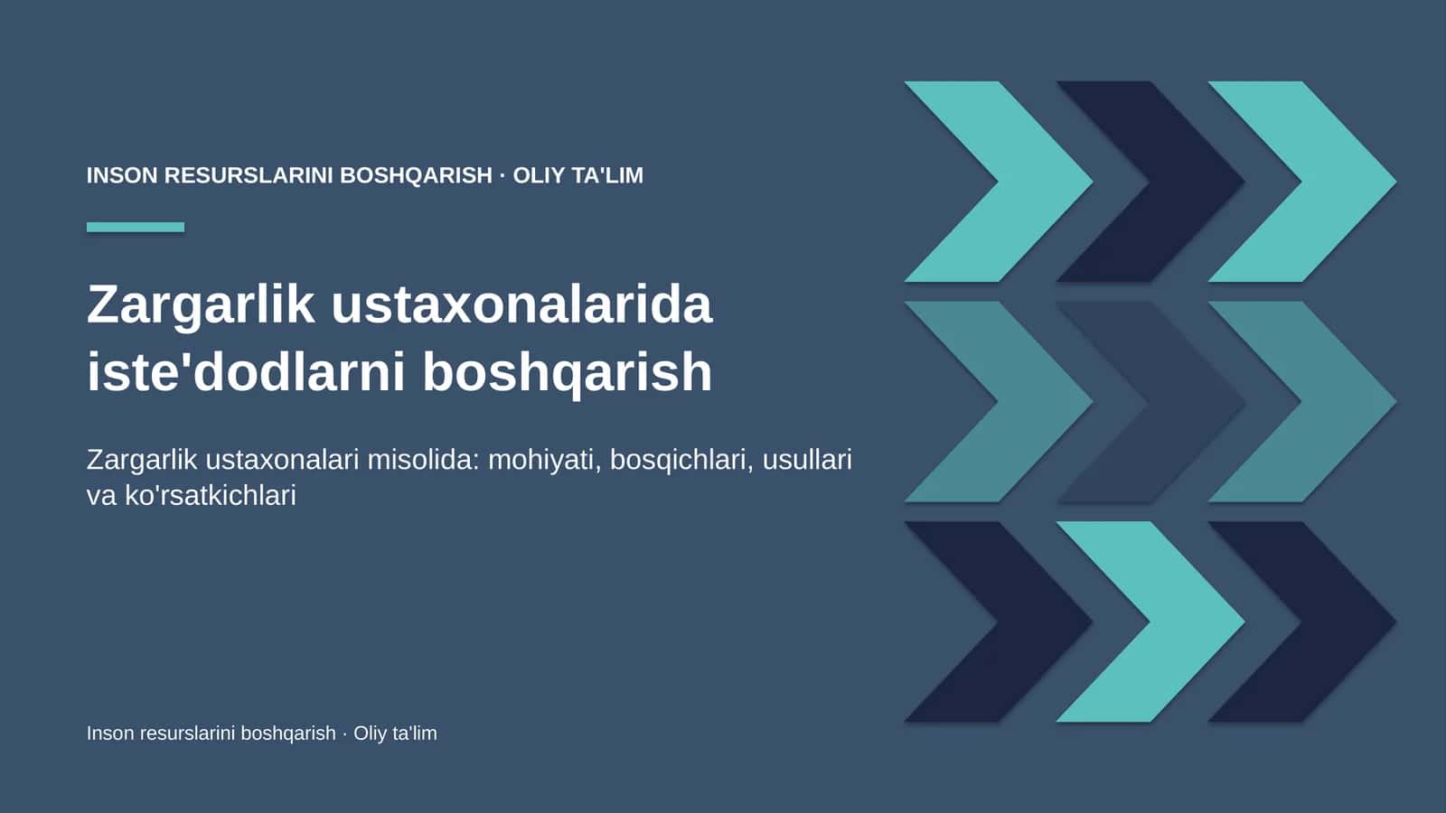 Zargarlik ustaxonalarida iste'dodlarni boshqarish 1