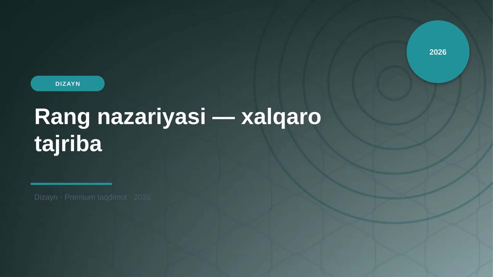 Rang nazariyasi — xalqaro tajriba 1