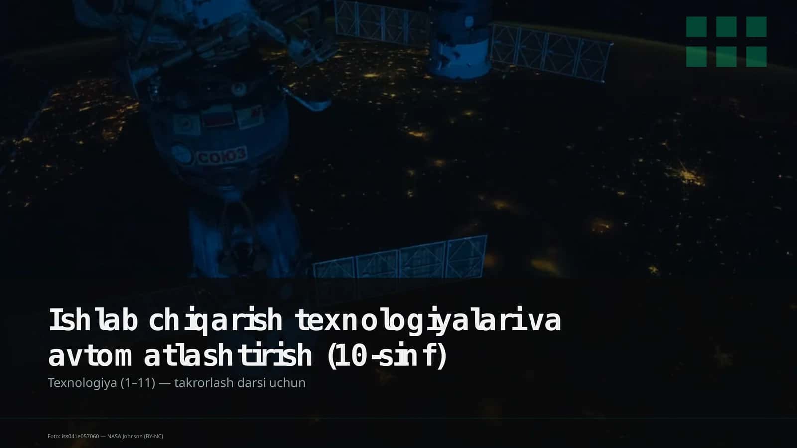 Ishlab chiqarish texnologiyalari va avtomatlashtirish (10-sinf) 1