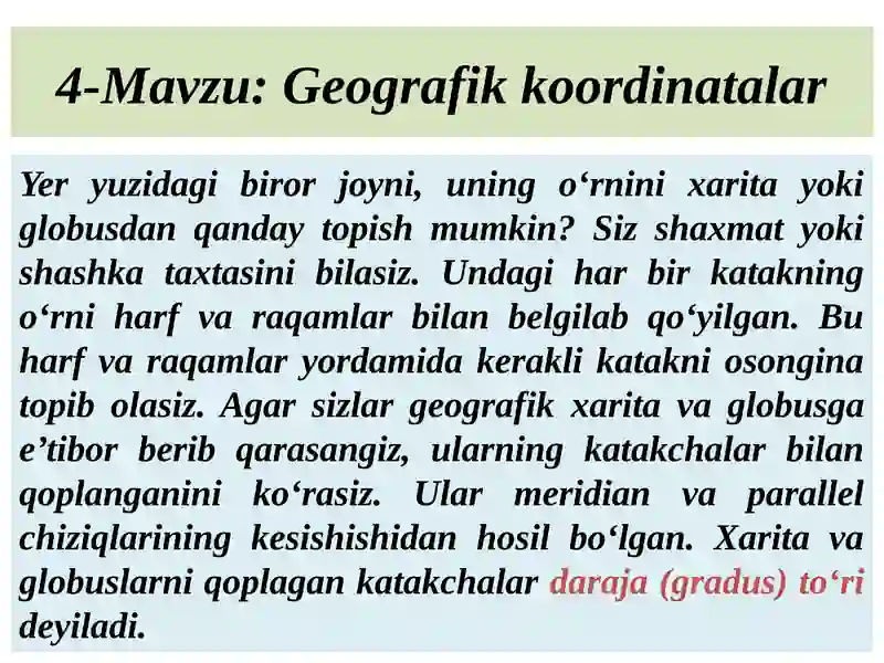 Geografik koordinatalar