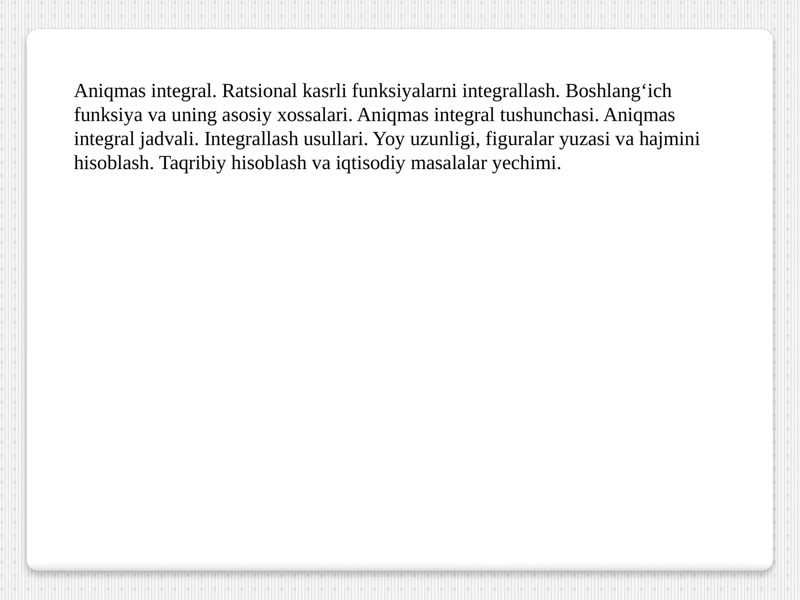 Aniqmas integral 1