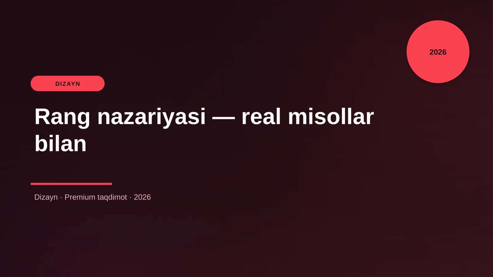 Rang nazariyasi — real misollar bilan 1