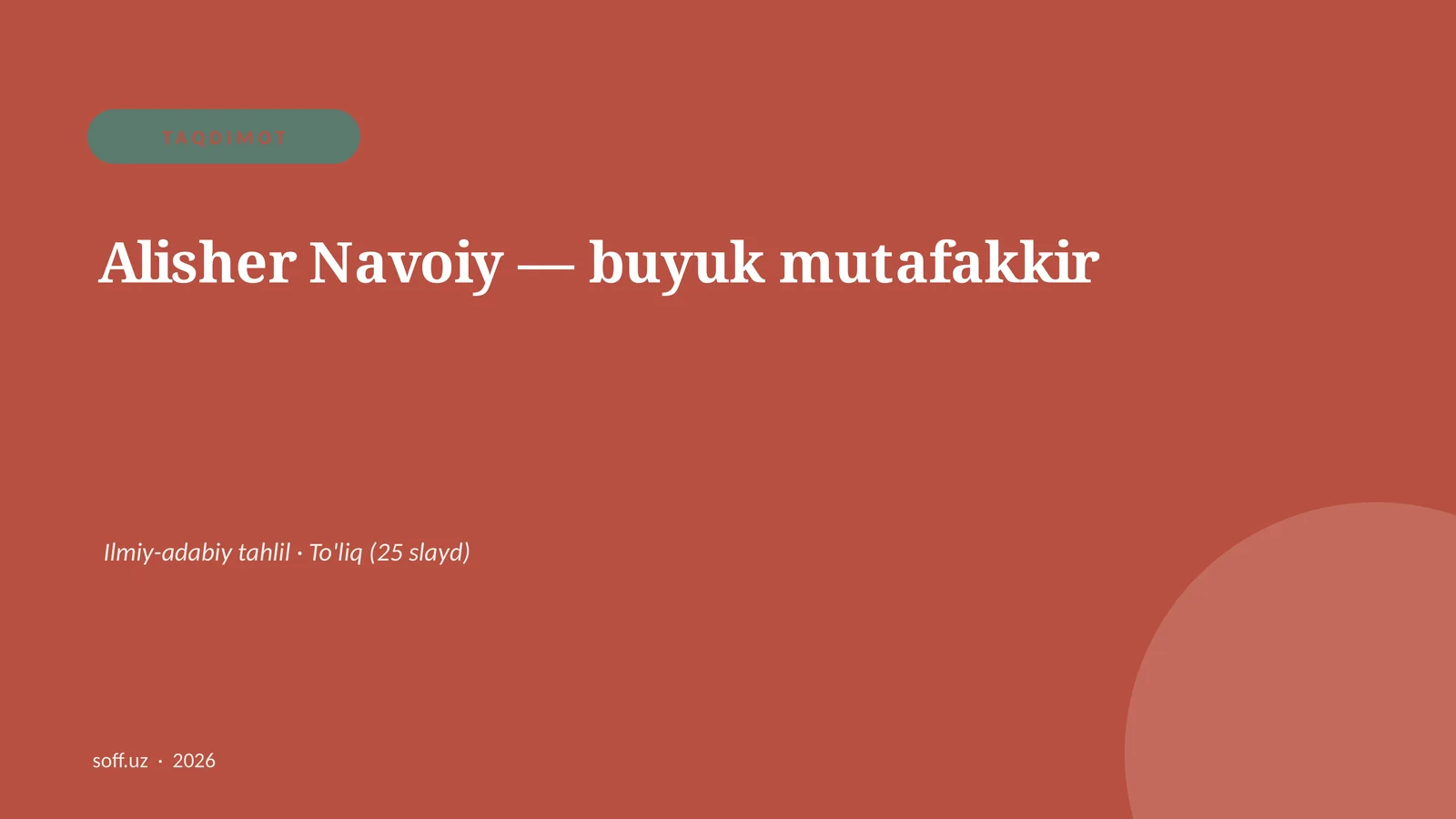 Alisher Navoiy — buyuk mutafakkir 1