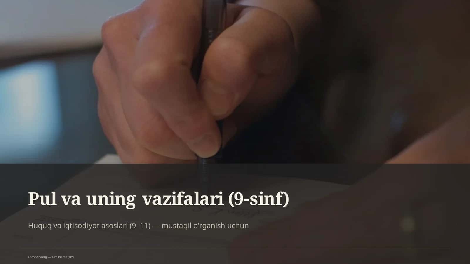 Pul va uning vazifalari (9-sinf) 1