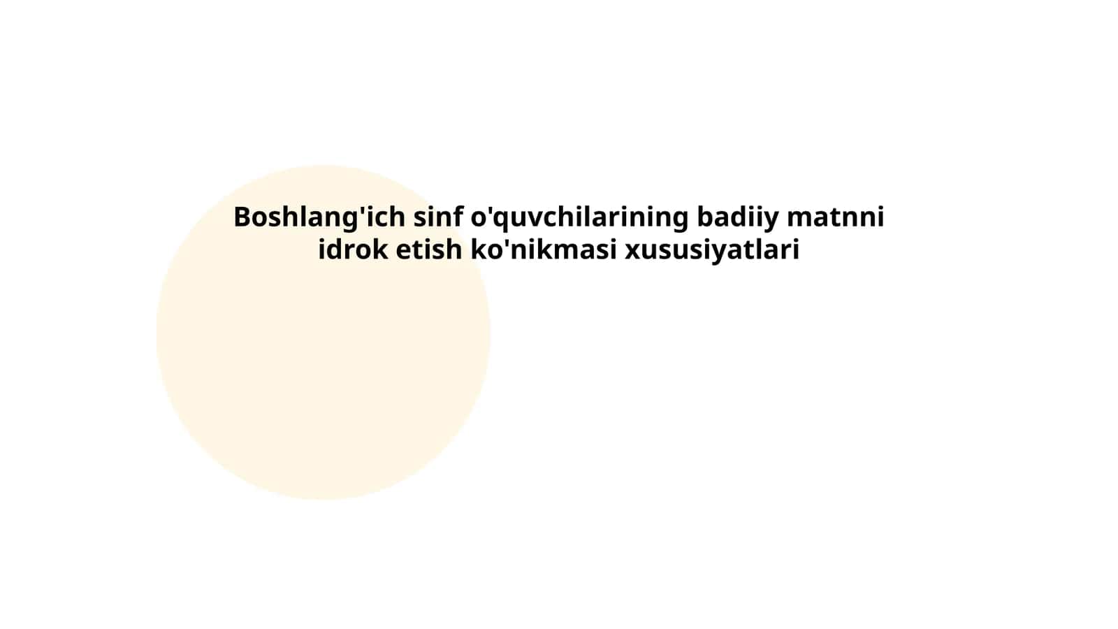 Boshlang'ich sinf o'quvchilarining badiiy matnni idrok etish ko'nikmasi xususiyatlari 1