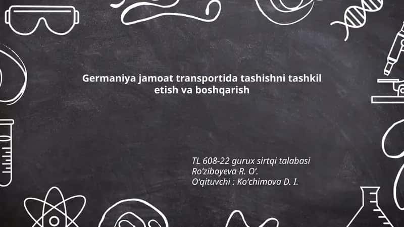 Germaniya jamoat transportida tashishni tashkil etish va boshqarish 1