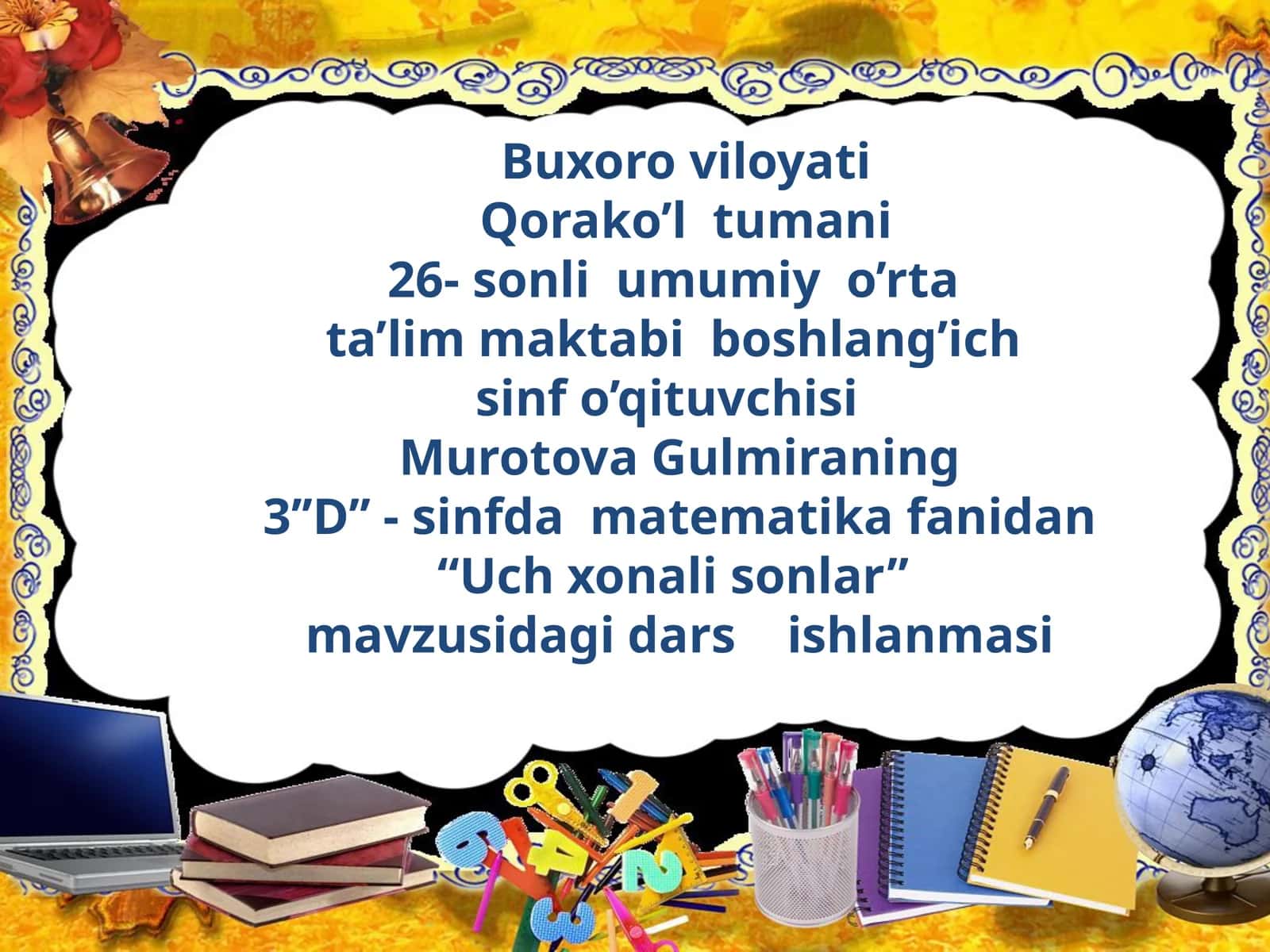Uchxonalisonlar - Matematika Darslari 1