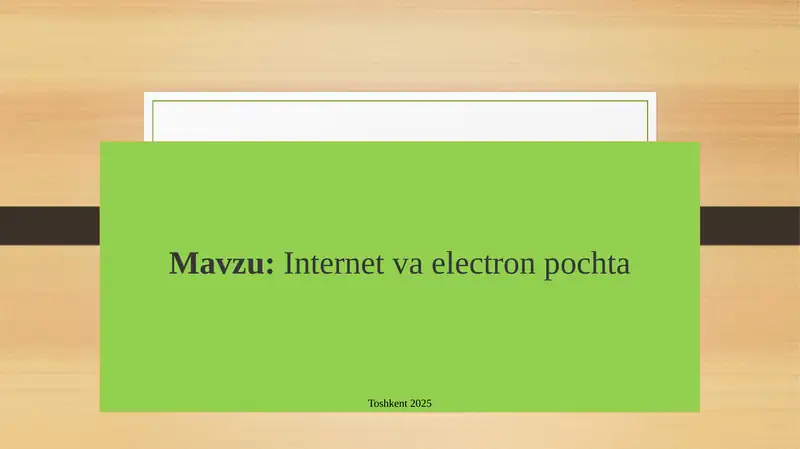 Internet va electron pochta 1