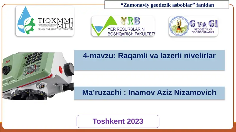 Zamonaviy Geodeziya Isboblar 1
