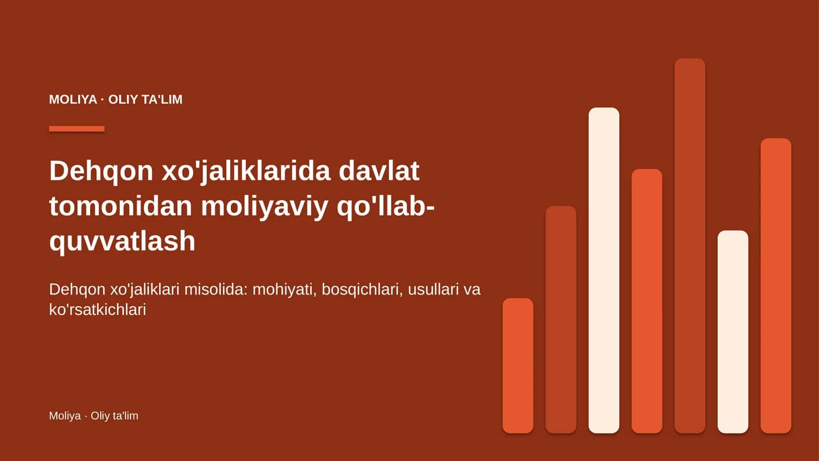 Moliya · Oliy Ta'lim 1