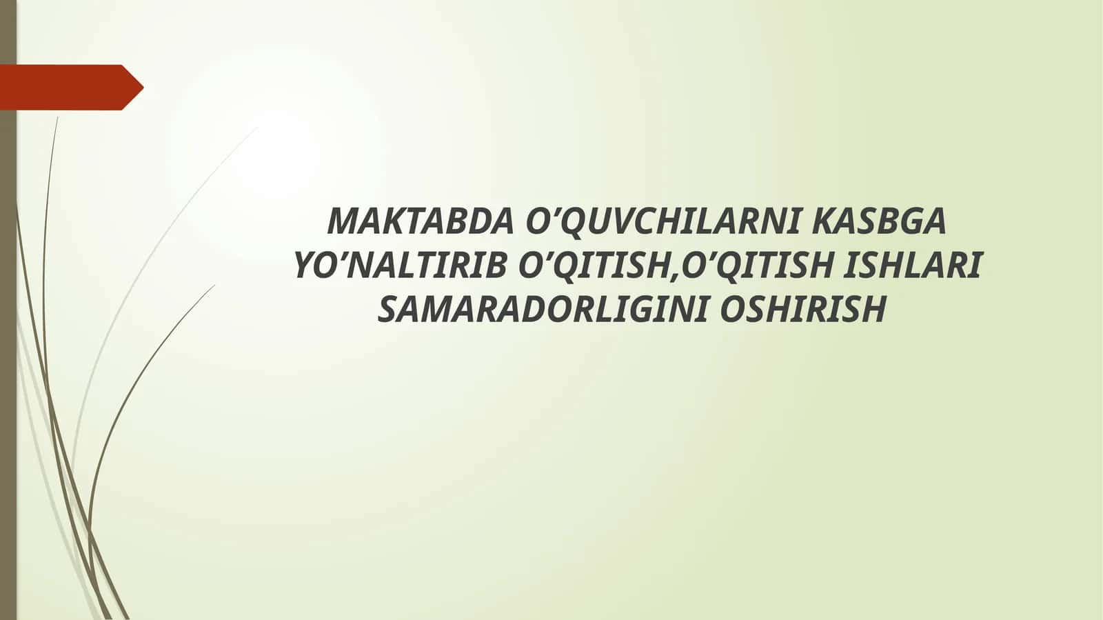 O'quvchilarni kasbga yo'naltirib o'qitish,o'qitish ishlari samaradorligini oshirish 1