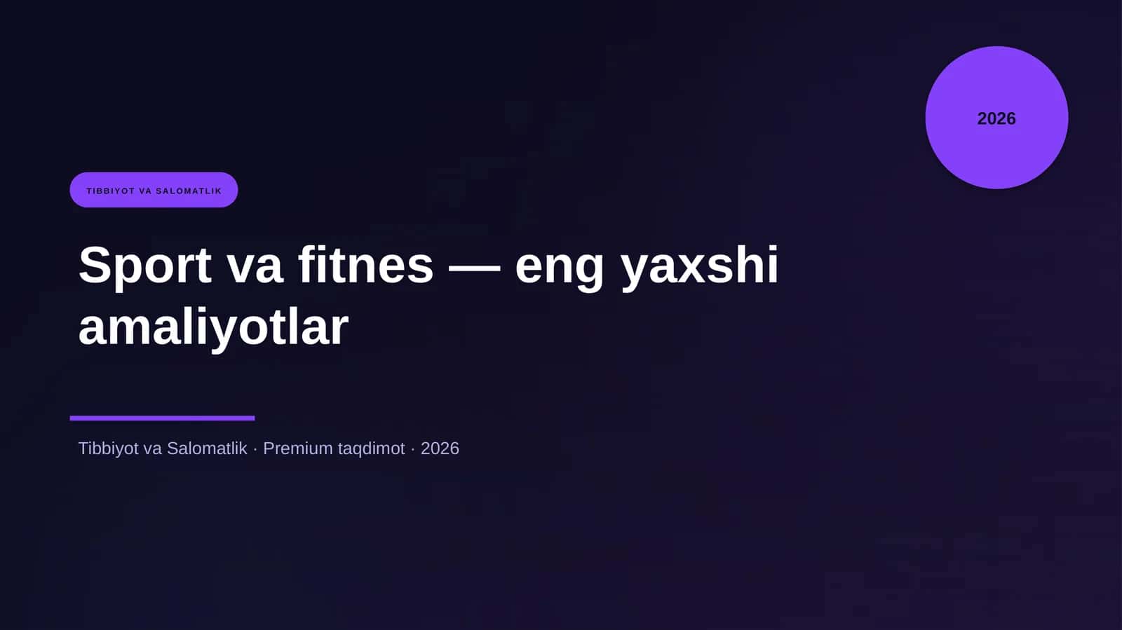 Sport va fitnes — eng yaxshi amaliyotlar 1