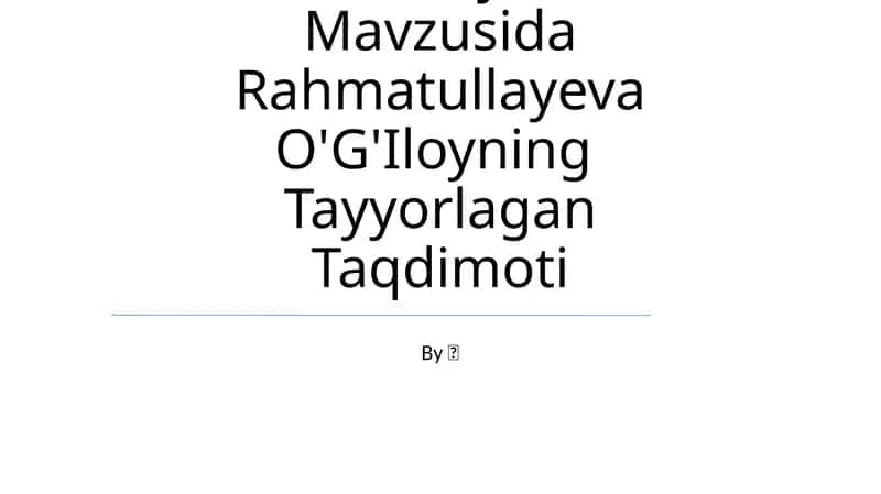 Umar Hayyomning Matematikaga Oid Asarlari Va Ularning Ahamiyati Mavzusida Rahmatullayeva O'G'Iloyning Tayyorlagan Taqdimoti 1