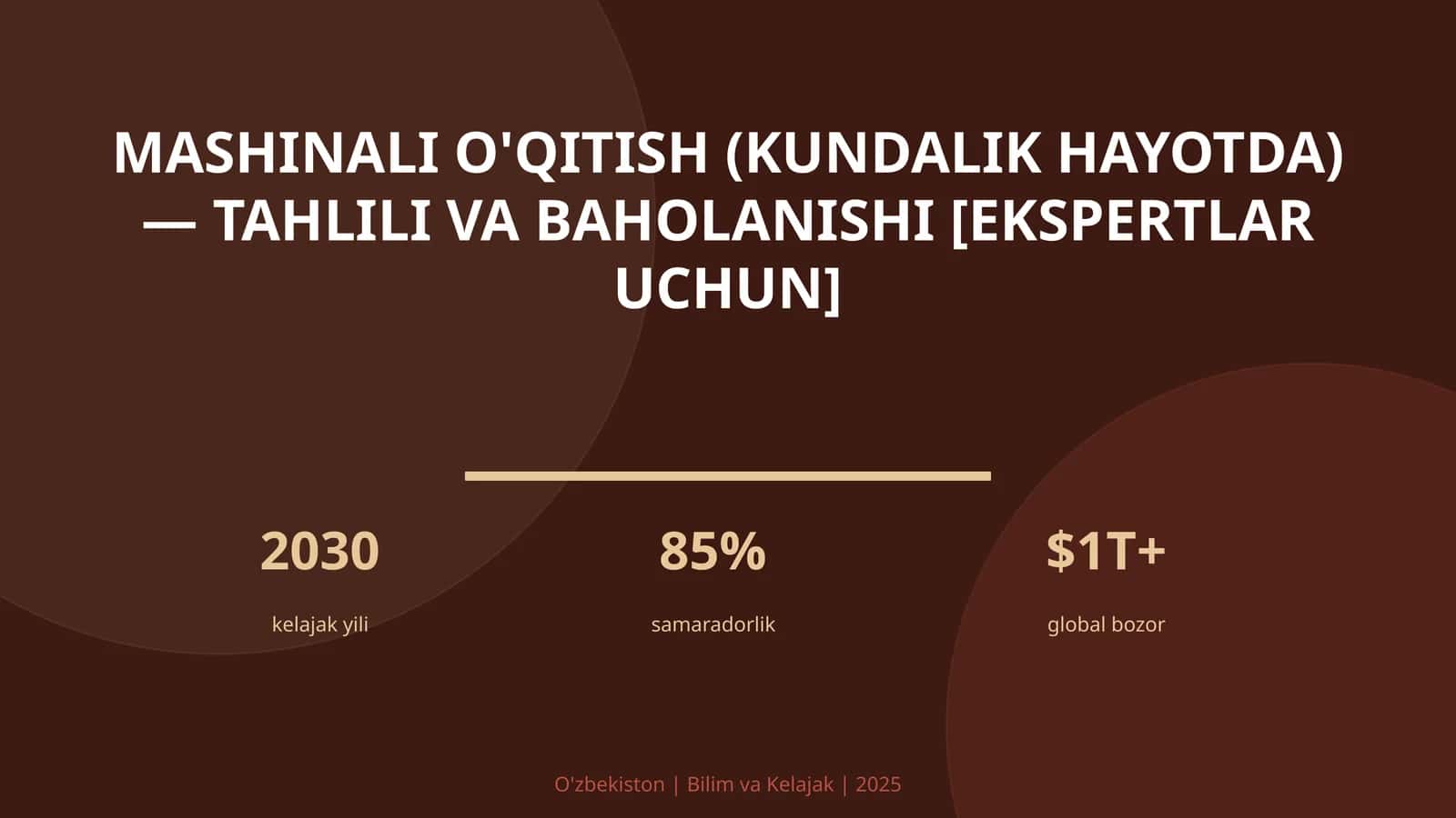 Mashinali o'qitish (kundalik hayotda) — tahlili va baholanishi [ekspertlar uchun] 1