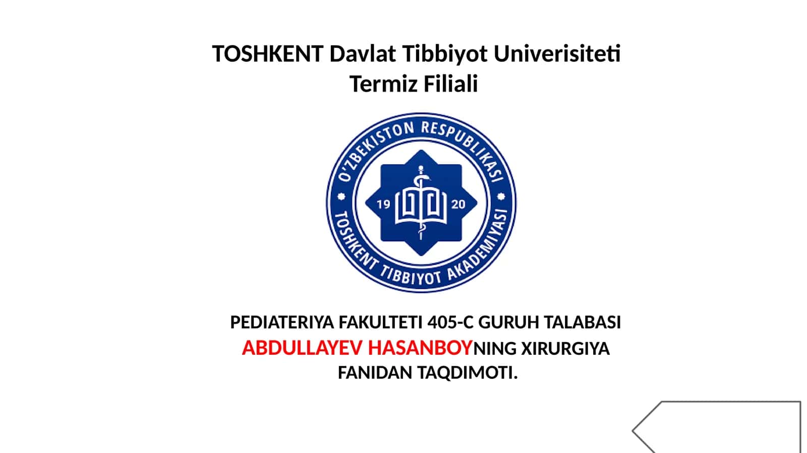 Pediateriyada zamonaviy tekshirish 1