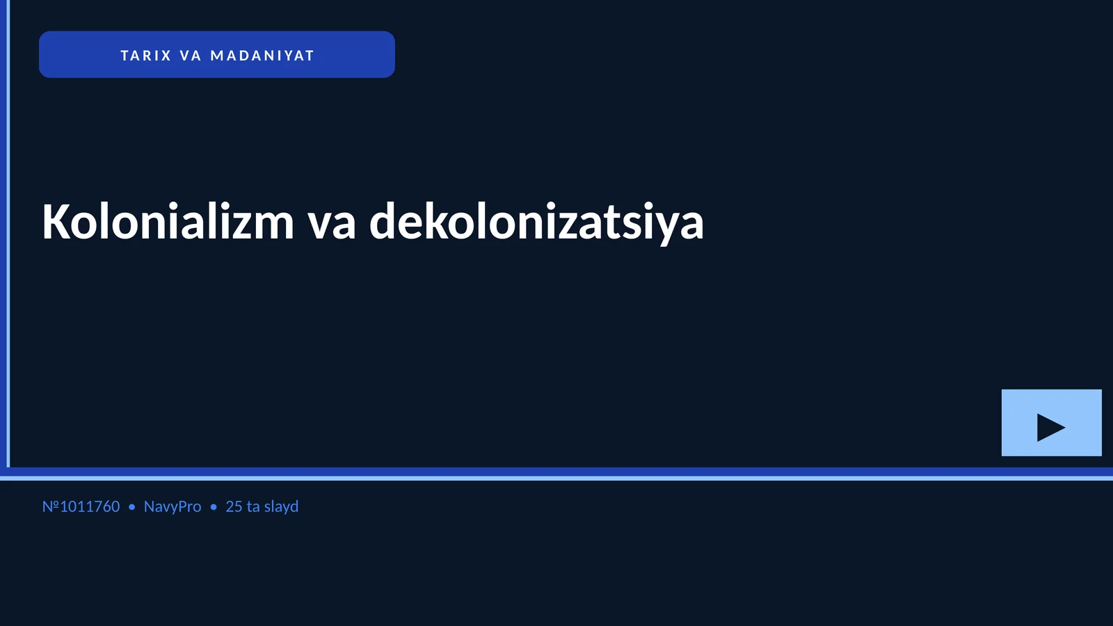 Kolonializm va dekolonizatsiya 1