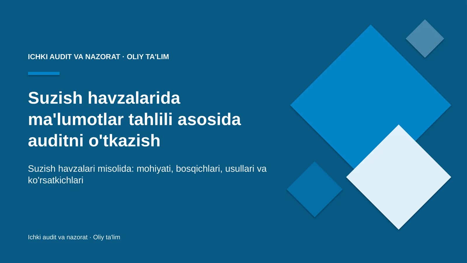 suzish havzalarida ma'lumotlar tahlili asosida auditni o'tkazish 4264 1