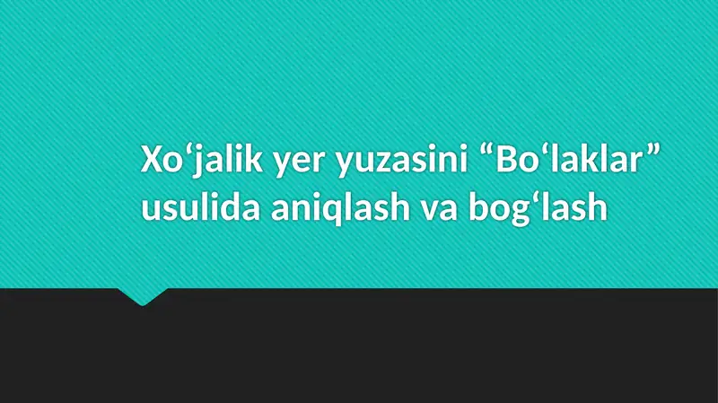 Bo‘laklar usuli 1