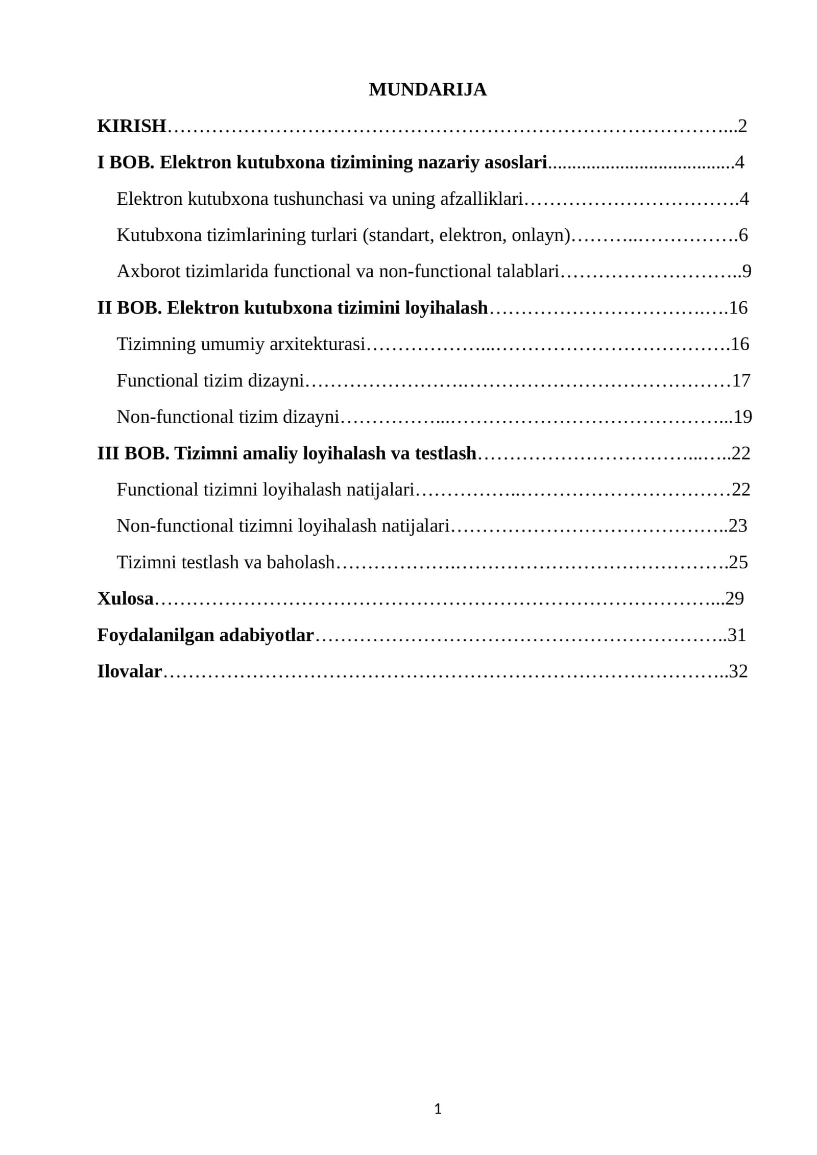 Elektiron kutubxona tizimi uchun functional va non-functional talablarni ishlab chiqarish 1