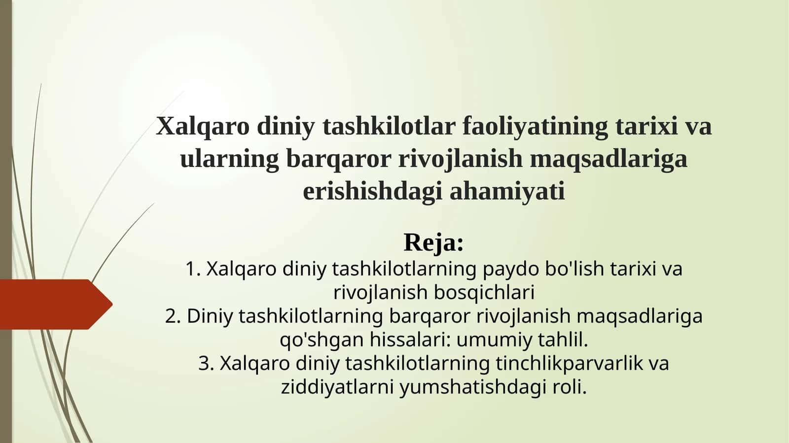 Xalqaro diniy tashkilotlar faoliyatining tarixi va ularning barqaror rivojlanish maqsadlariga erishishdagi ahamiyati 1
