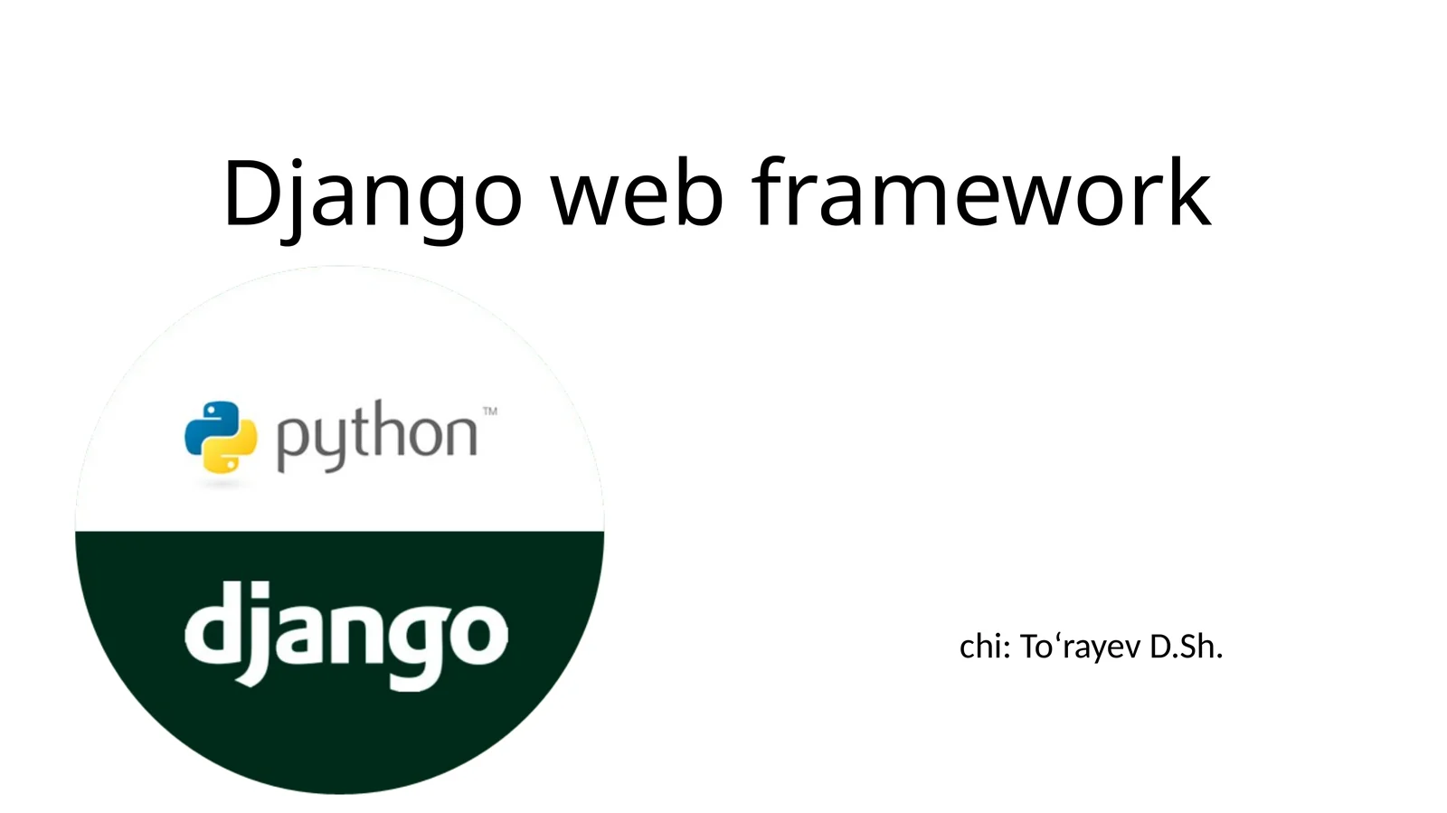 Django web framework 1