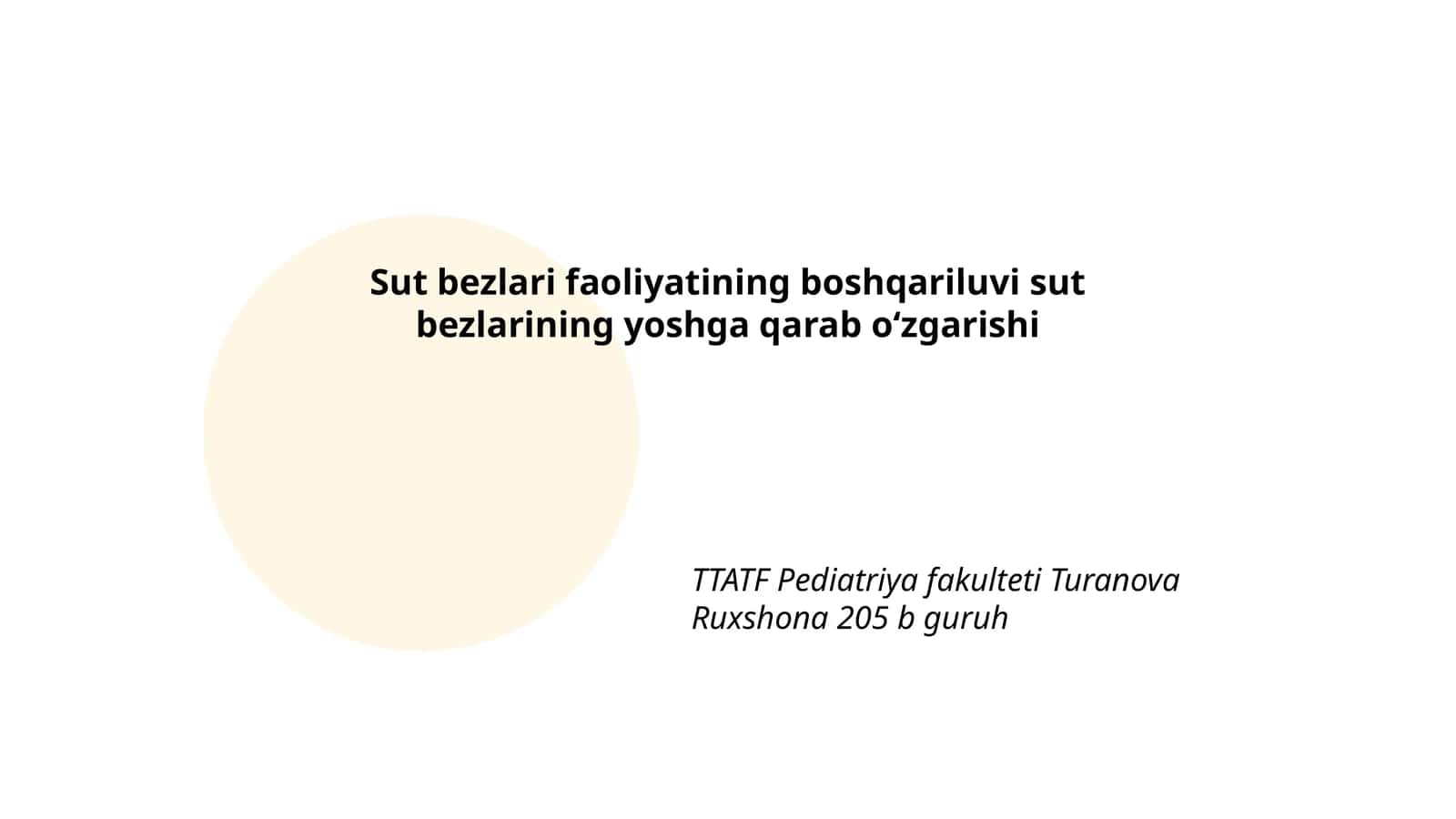 Sut bezlari faoliyatining boshqariluvi sut bezlarining yoshga qarab oʻzgarishi 1