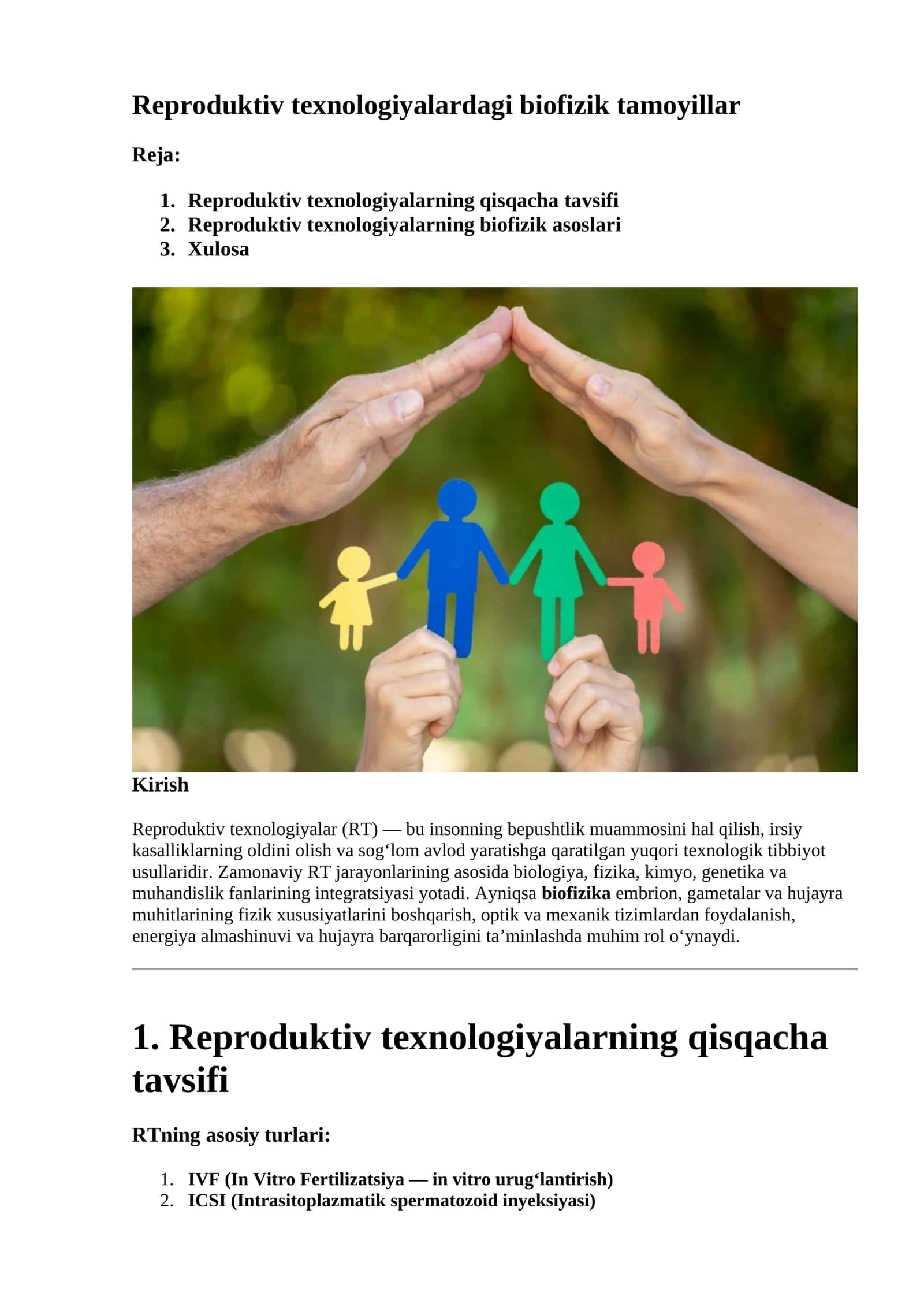 Reproduktiv texnologiyalardagi biofizik tamoyillar 1