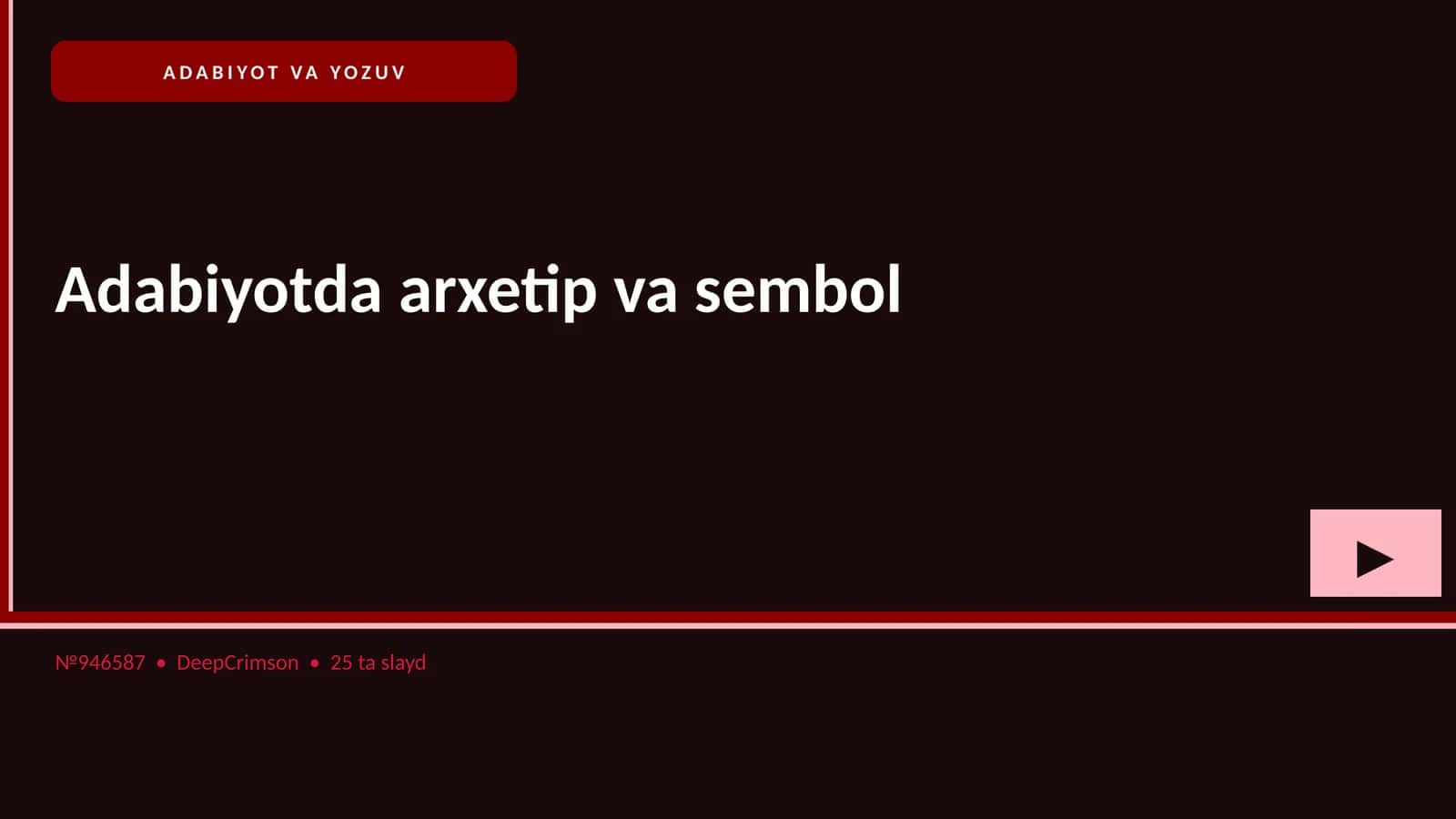 Adabiyotda arxetip va sembol 1