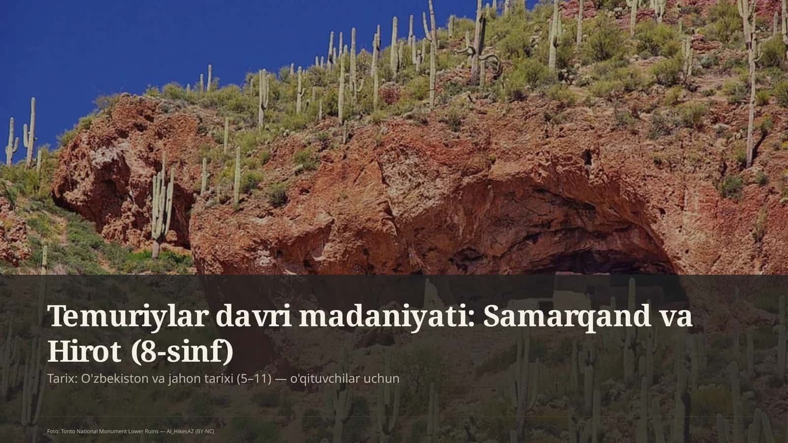 Temuriylar davri madaniyati: Samarqand va Hirot (8-sinf) 1