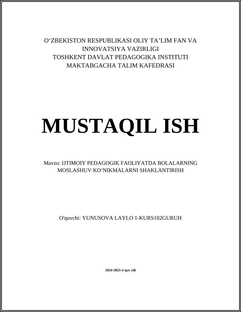 IJTIMOIY PEDAGOGIK FAOLIYATNING MOHIYATI 1