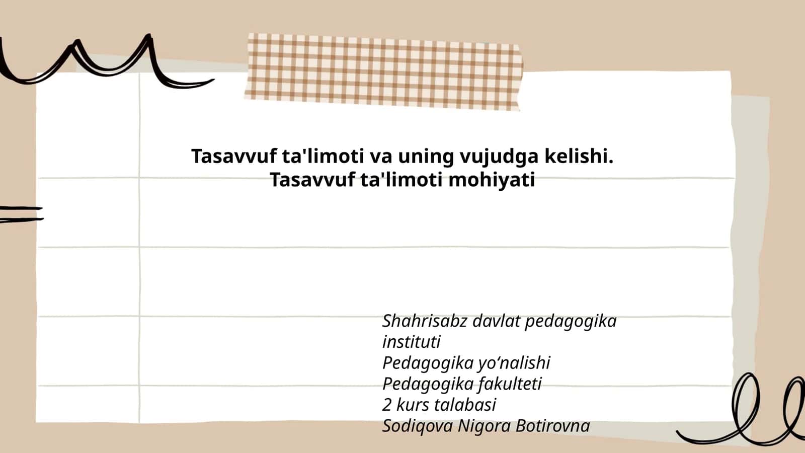 Tasavvuf ta'limoti va uning vujudga kelishi 1