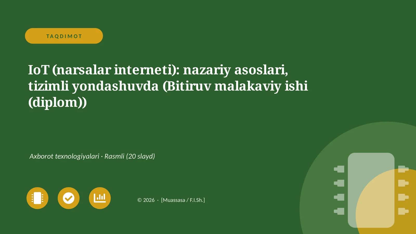 IoT (narsalar interneti): nazariy asoslari, tizimli yondashuvda (Bitiruv malakaviy ishi (diplom)) 1