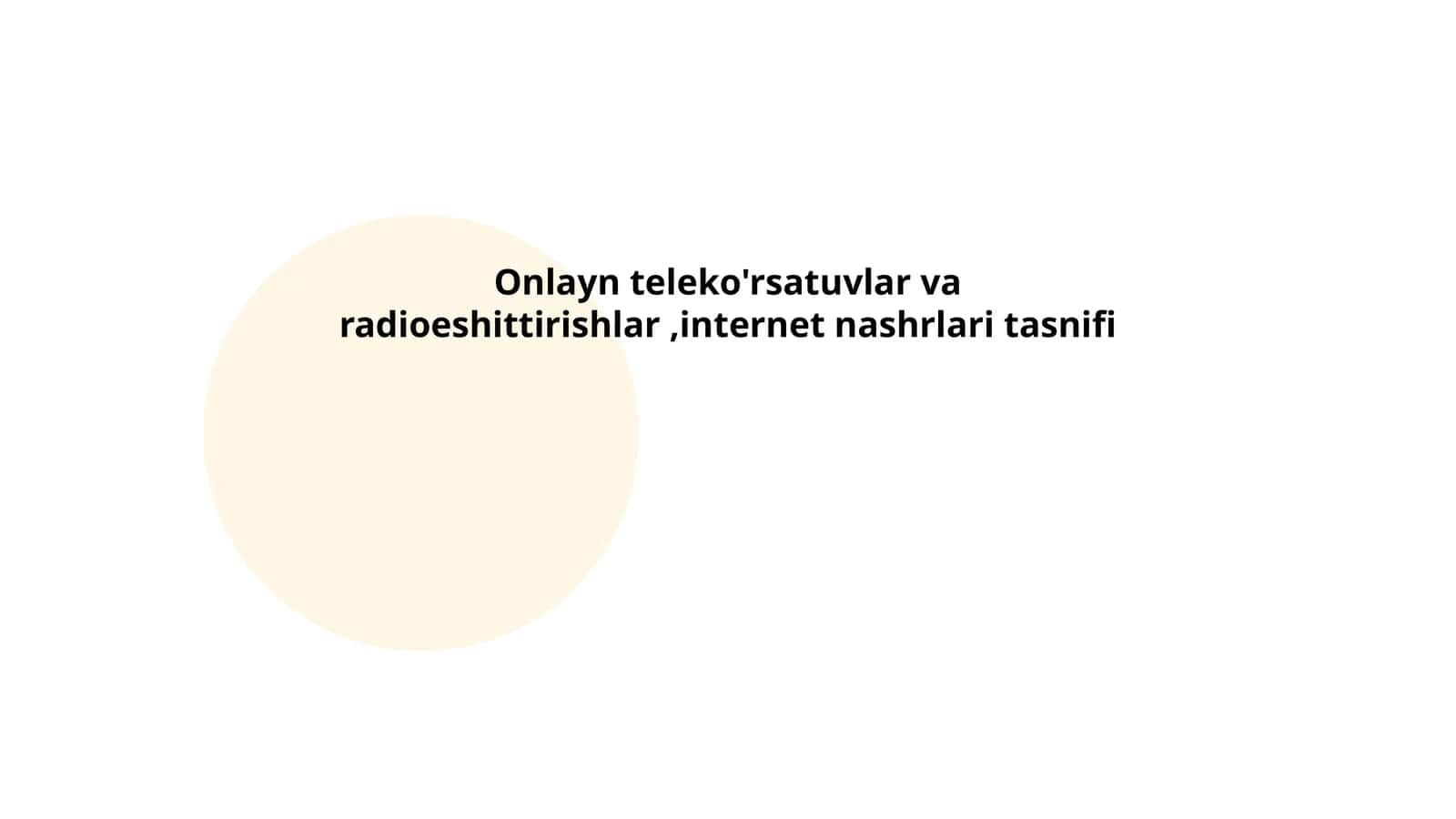 Onlayn teleko'rsatuvlar va radioeshittirishlar,internet nashrlari tasnifi 1
