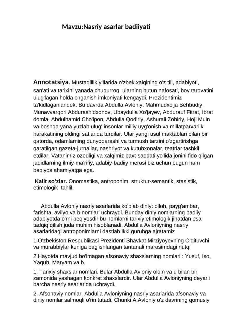 Nasriy asarlar badiiyati 1