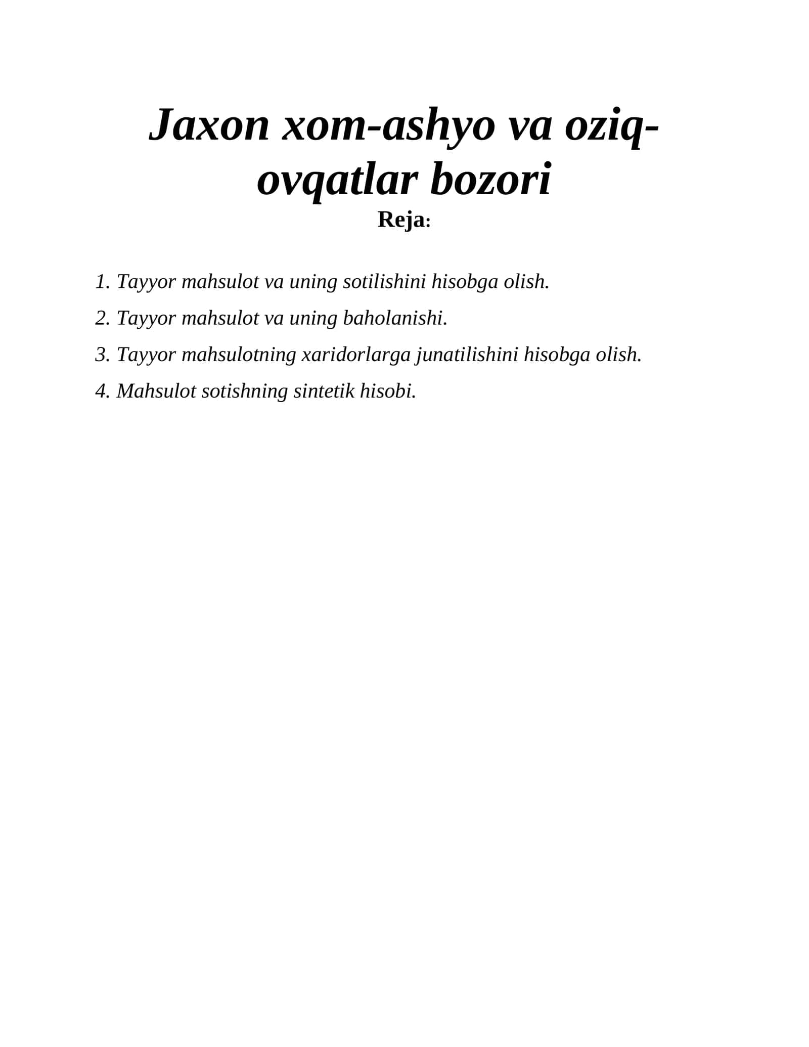 Jaxon xom-ashyo va oziq-ovqatlar bozori 1