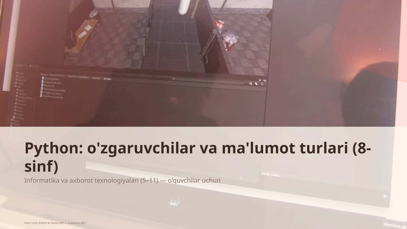Python: o'zgaruvchilar va ma'lumot turlari (8-sinf) 1