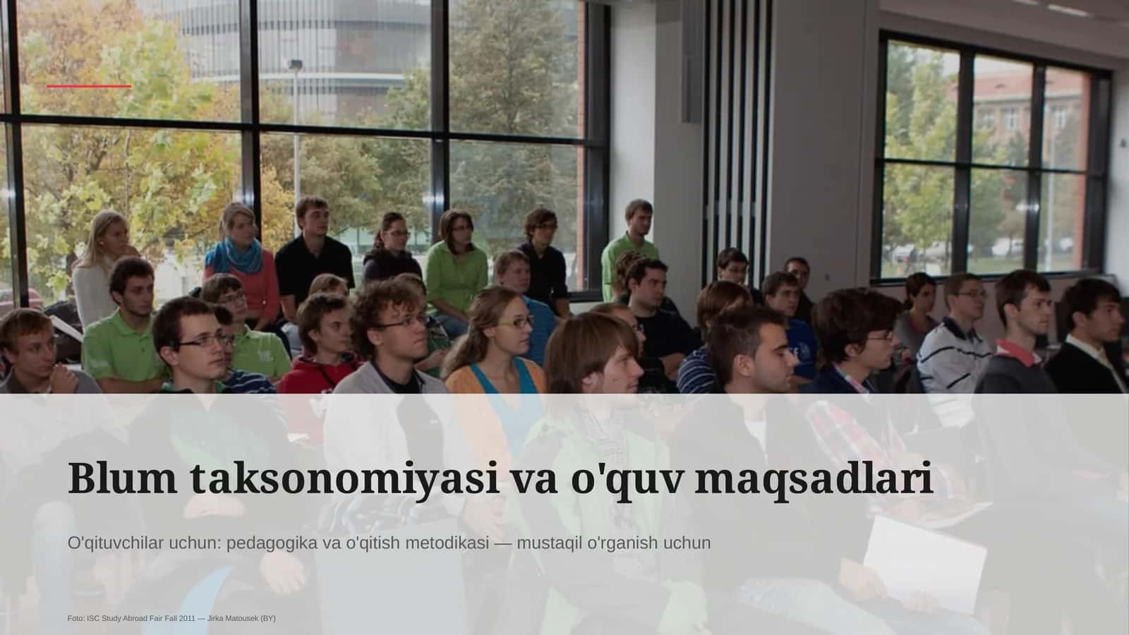 Blum taksonomiyasi va o'quv maqsadlari 1