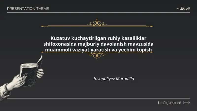 Majburiy davolashda bemorning huquqlari va huquqiy mexanizmlar: muammolar va yechimlar 1