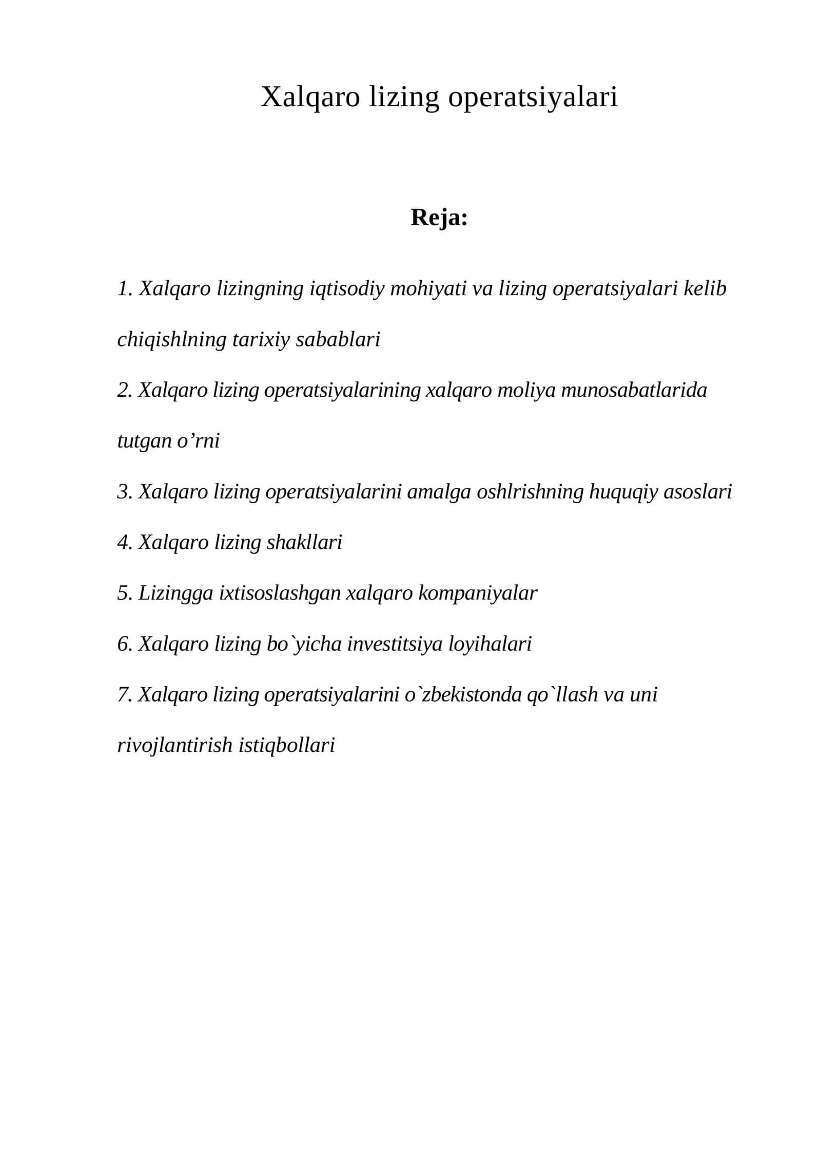 Xalqaro lizing operatsiyalari 1