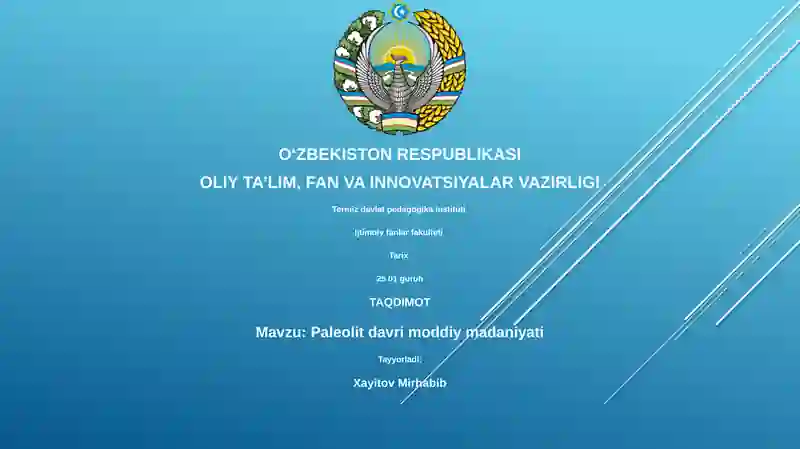 Paleolit davri moddiy madaniyati