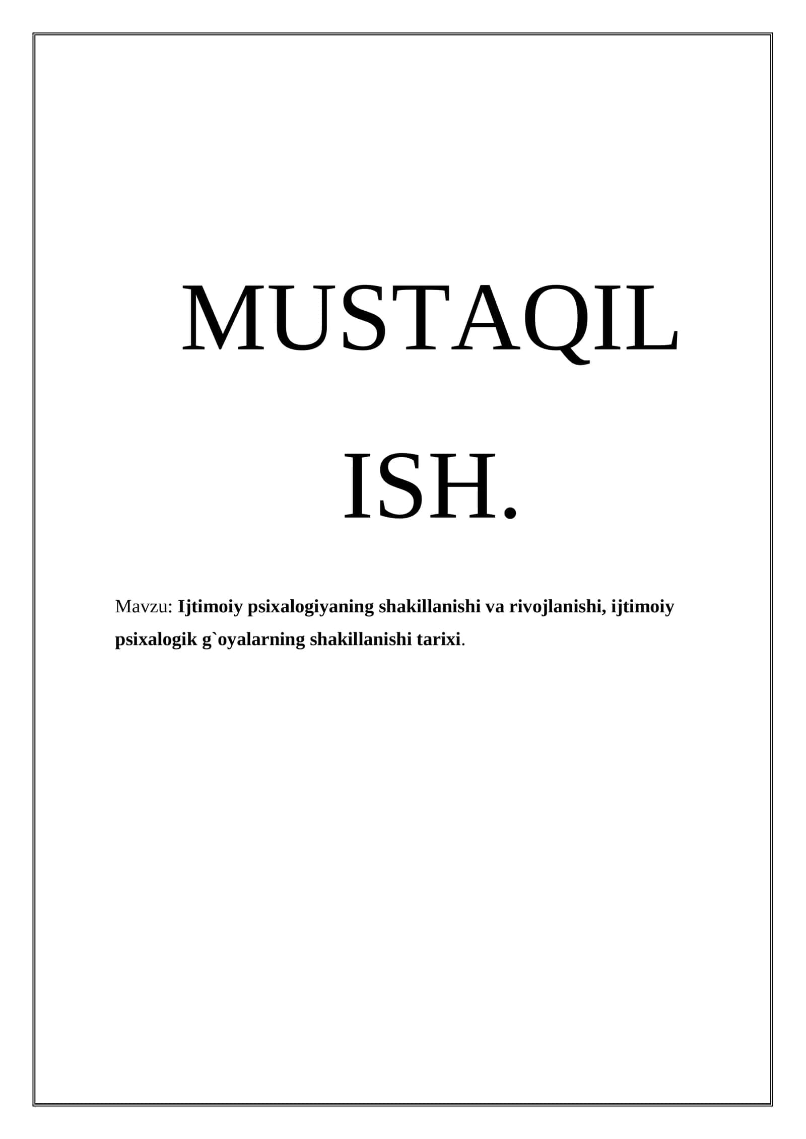 Ijtimoiy psixologiya fanining tarixi 1