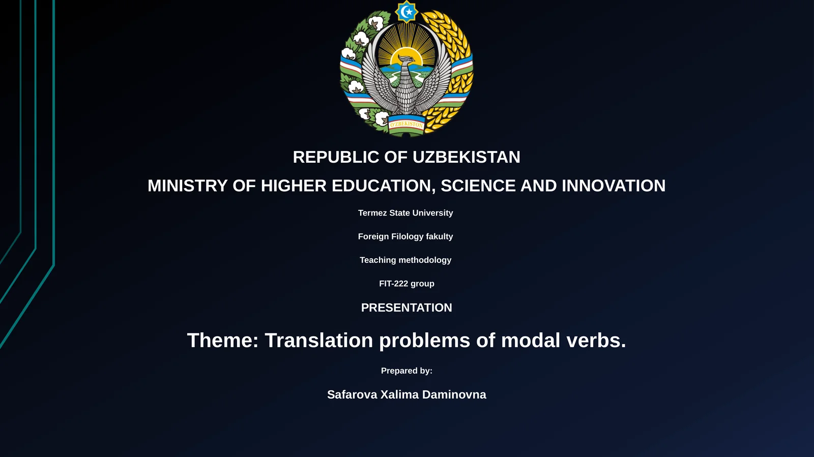 Translation problems of modal verbs 1