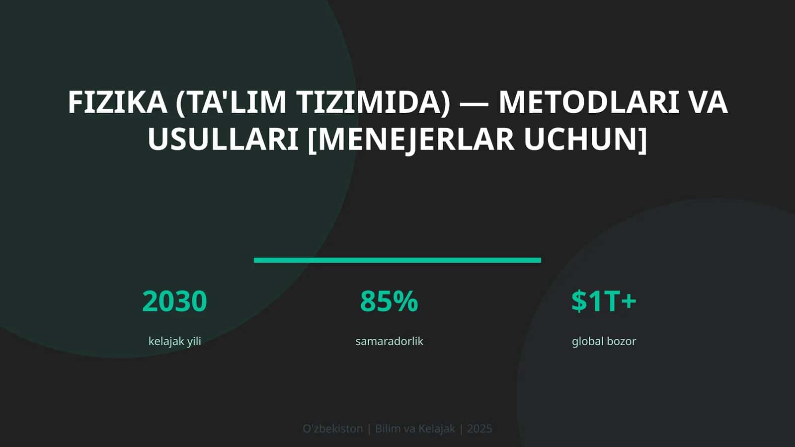 Fizika (ta'lim tizimida) — metodlari va usullari [menejerlar uchun] 1