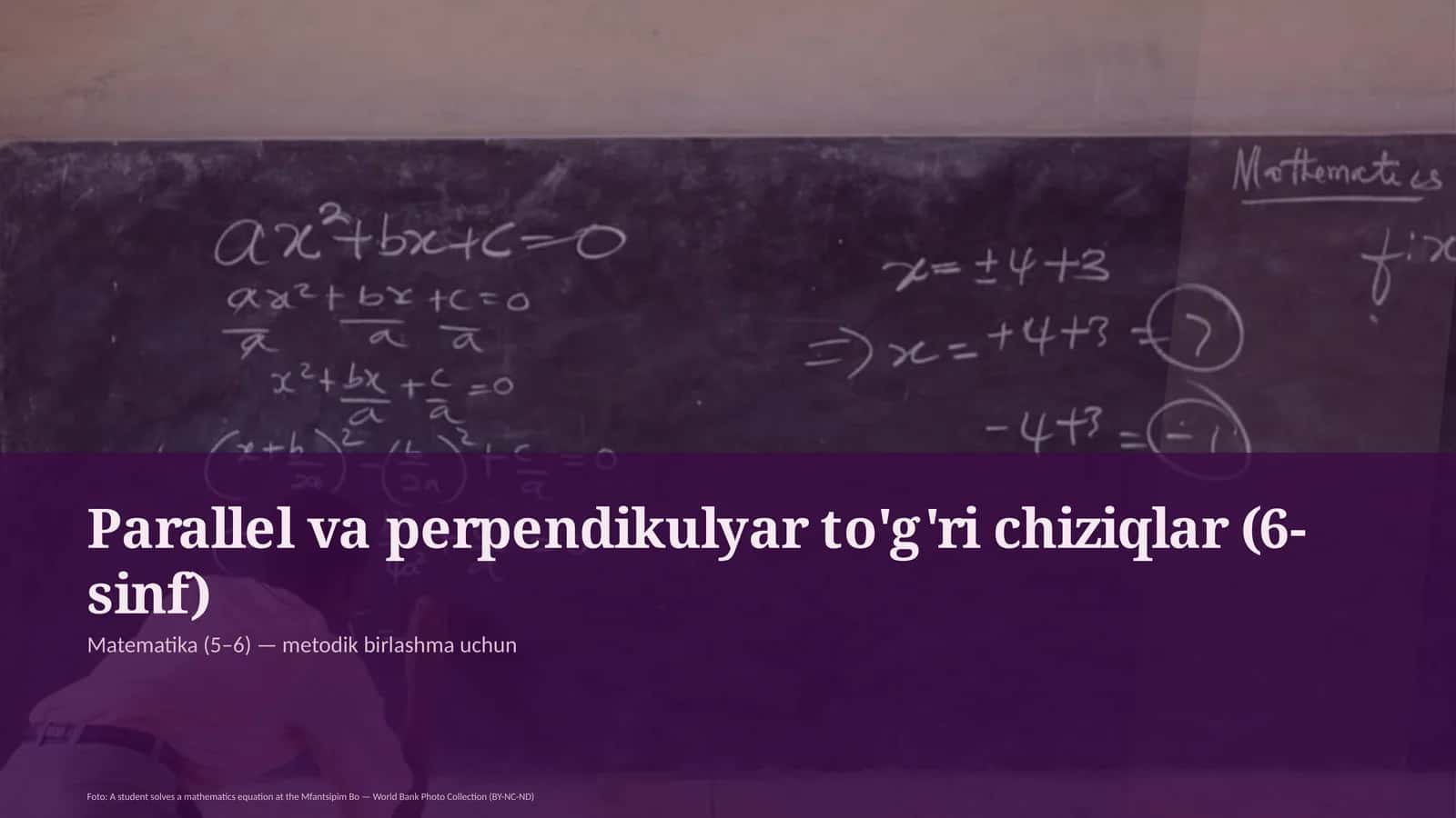 Parallel va perpendikulyar to'g'ri chiziqlar (6-sinf) 1