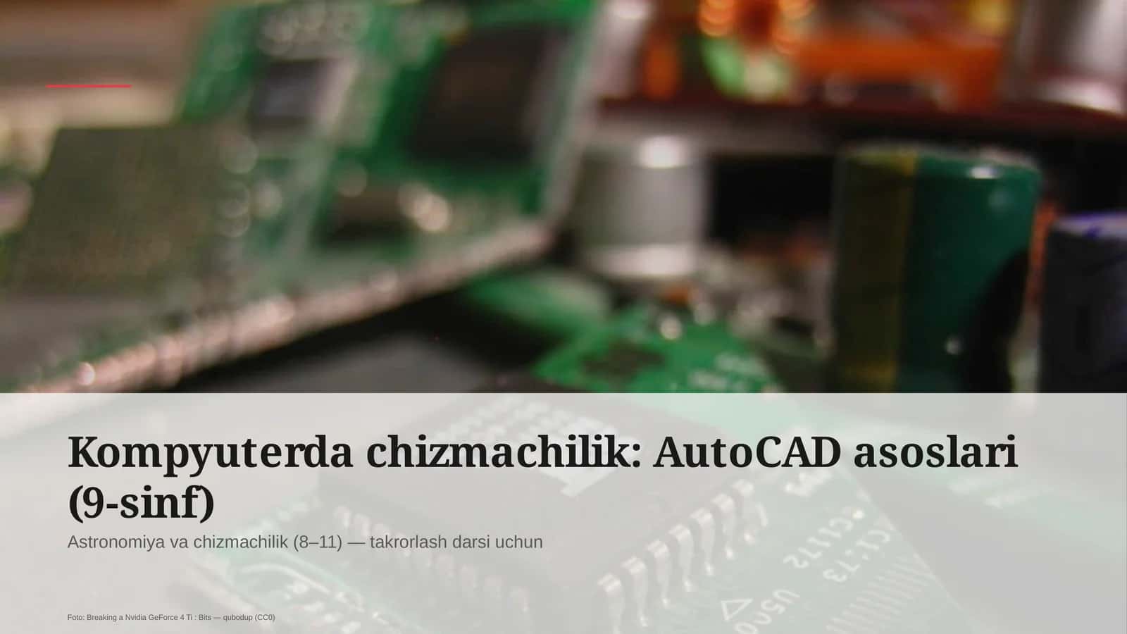 AutoCAD asoslari (9-sinf) 1